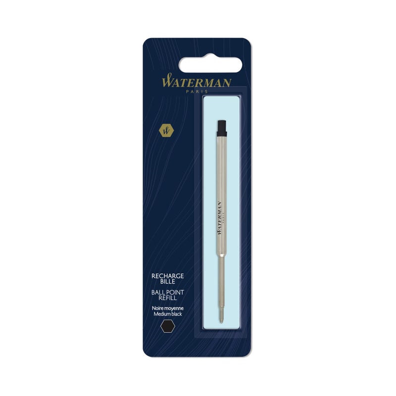 Waterman Ballpoint Pen Refill, Medium Point, 0.7 mm, Black - Image 1
